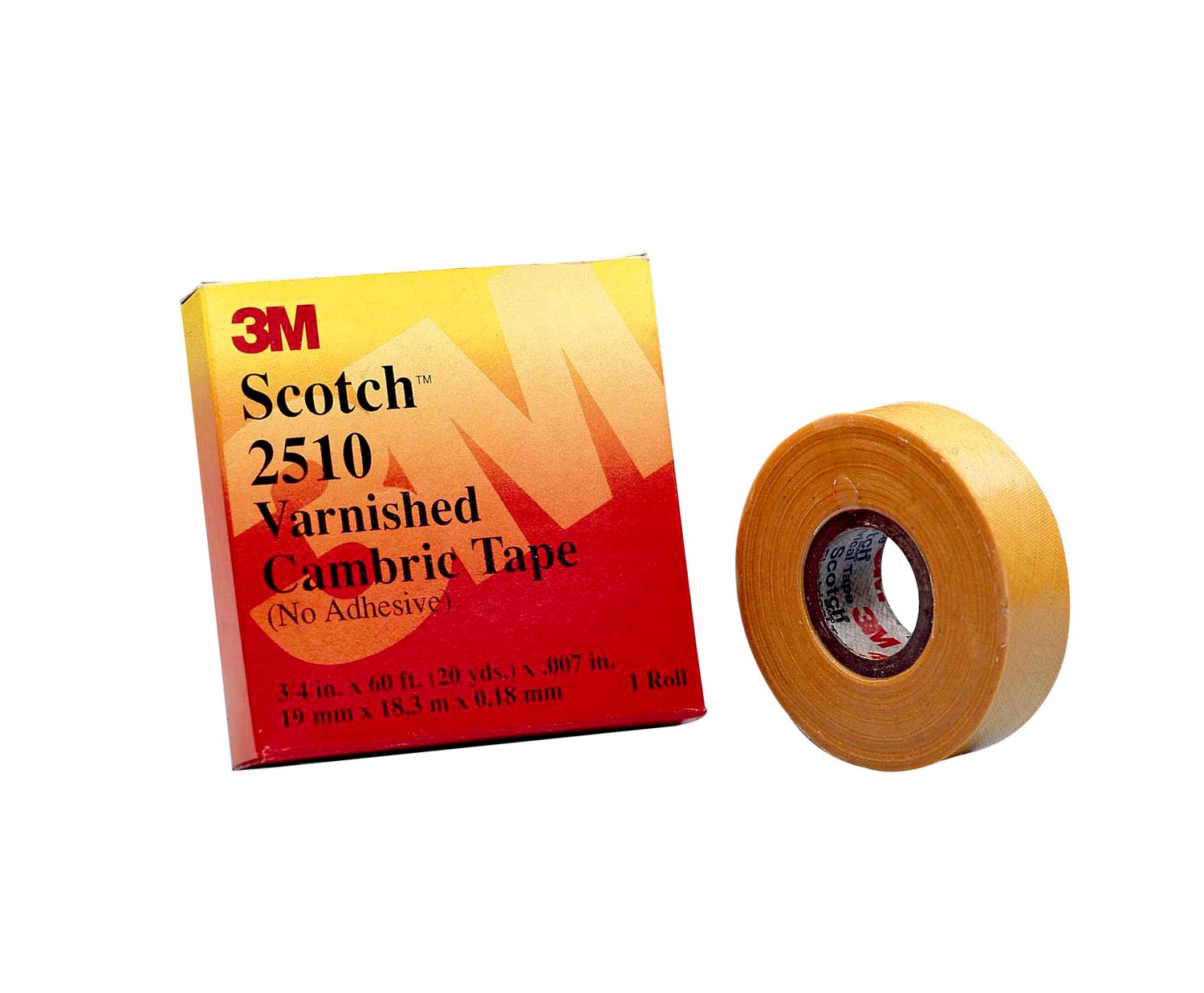 3M Scotch® 2510 Yellow Electrical Insulating Varnished Cambric Tape